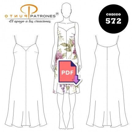 Patrón de vestido suelto con pinza en busto PDF