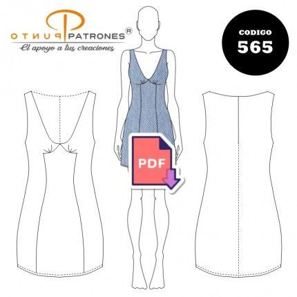 Patrón de vestido con entalle y cortes bajo busto PDF