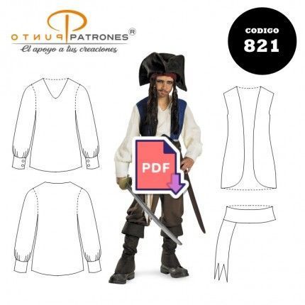 Disfraz de pirata jack |COD:821 |PDF