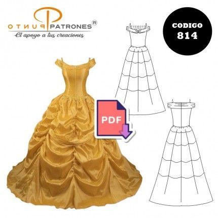Disfraz de princesa bella |COD:814 |PDF