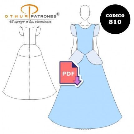 Disfraz de princesa cenicienta |COD:810 |PDF