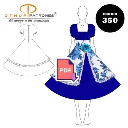 Huasa Competicion Vestido De Huasa Xl MOLDE: VESTIDO HUASA 1536 - Main Image