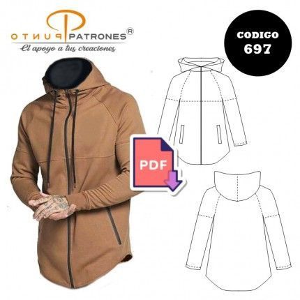 Patrón de polerón cuello alto con gorro PDF