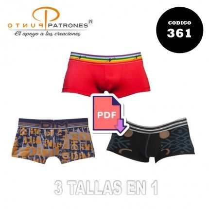 Patrón de boxer 3 tallas en 1 PDF
