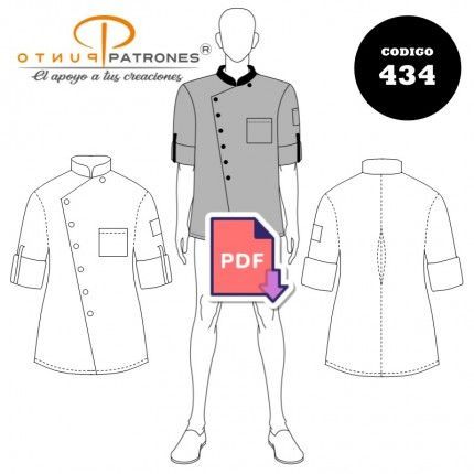 434 Patrón de chaqueta de chef PDF