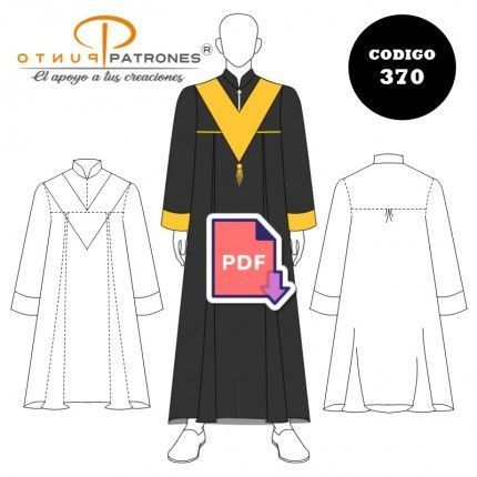 Patrón de túnica de graduación unisex PDF