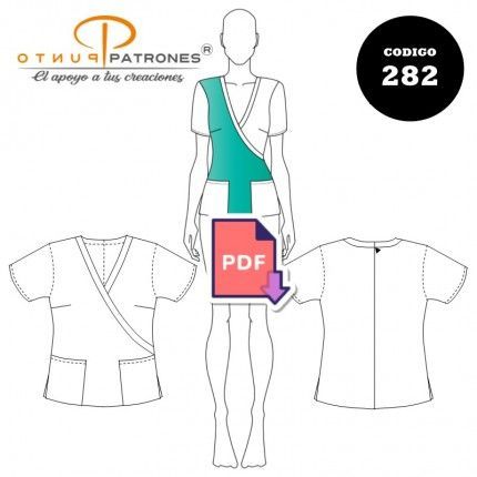 Patrón de blusa clínica moderna PDF