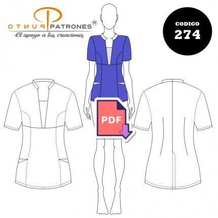Patrón de blusa clínica clásica PDF