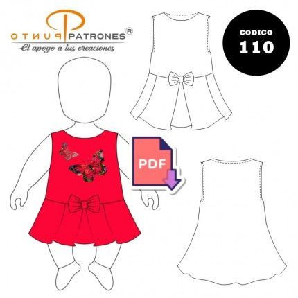 Patrón de vestido bebé rojo PDF