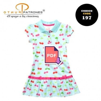 Patrón de vestido niña cuello abotonado PDF