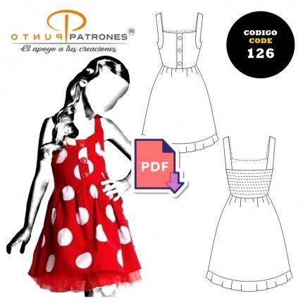 Patrón de vestido infantil de lunares PDF