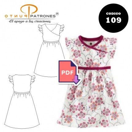 Patrón de vestido niña corte cruzado PDF