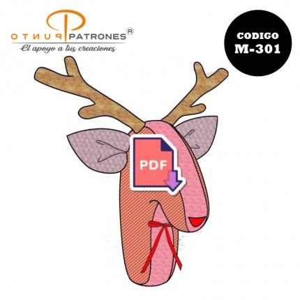 Patrón de cabeza de ciervo decorativa PDF