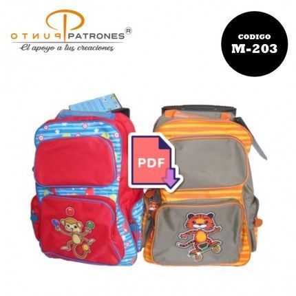 Patrón de mochila escolar PDF