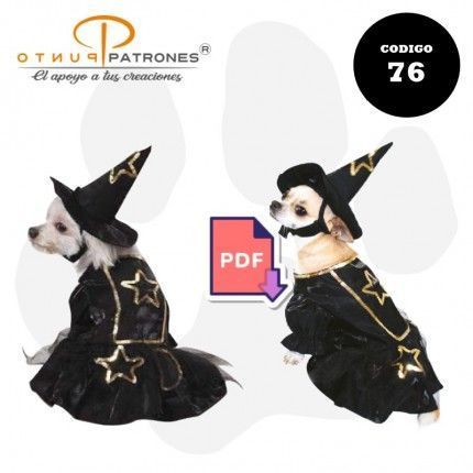 Patrón de disfraz de bruja para mascotas PDF