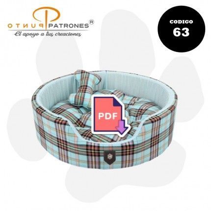 Patrón de cama con cojín para mascotas PDF