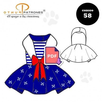 Patrón de vestido marinero para mascotas PDF