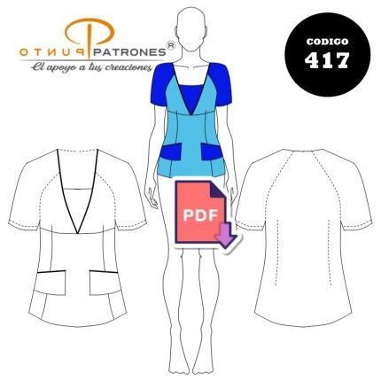 Patrón de blusa corporativa PDF
