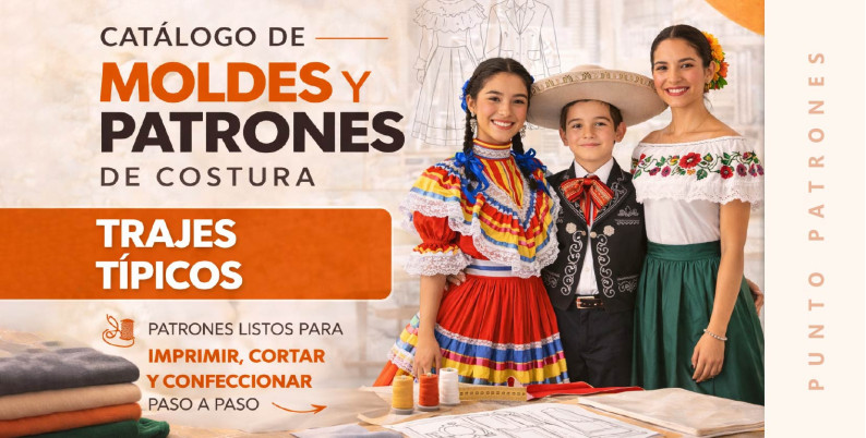 Patrones de Trajes Tipicos y Vestidos de Huasa PDF | Puntopatrones®