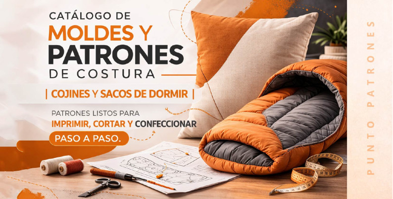 Patrones de Cojines Puffs y Sacos de Dormir PDF | Puntopatrones®